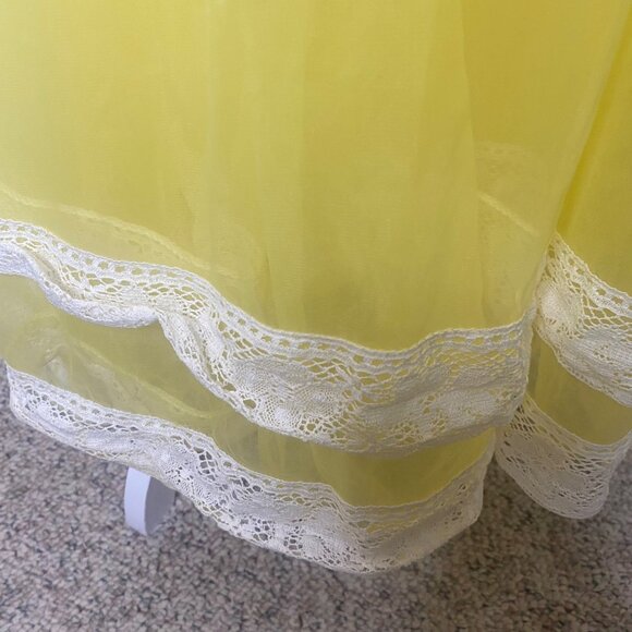 Vintage Intime California Yellow Nightgown & Robe Set Size S Chiffon Bell Sleeve - Picture 14 of 16